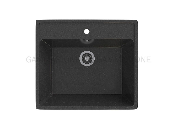 Gamma STONE Мойка матовая GS-21 (черная) 560*495*190, сифон в комплекте