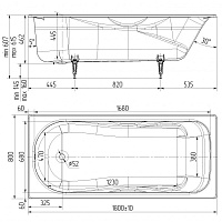 Универсал Чугунная ванна Сибирячка с ручками 180x80