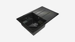 MAXSTONE Мойка глянцевая MS-14 (черный металлик) 760*490*210