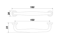 Ручка URSULA RS433BL.4/160мм/180мм (черный матовый)