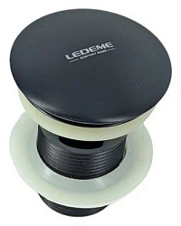 LEDEME Донный клапан L65B-2 с переливом, черный