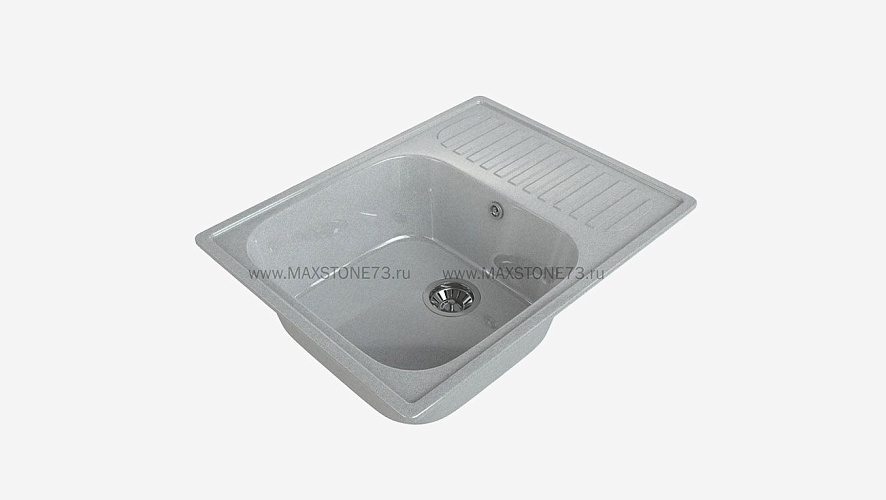 MAXSTONE Мойка глянцевая MS-6 (светло-серая) 640*490*215