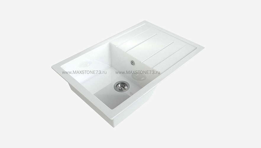 MAXSTONE Мойка глянцевая MS-14 (белый снег) 760*490*210