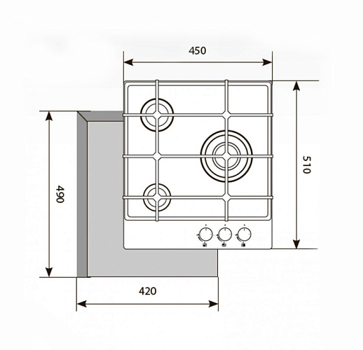 LEX GVG 431 BL Варочная панель газовая