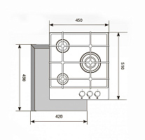 LEX GVG 431 BL Варочная панель газовая