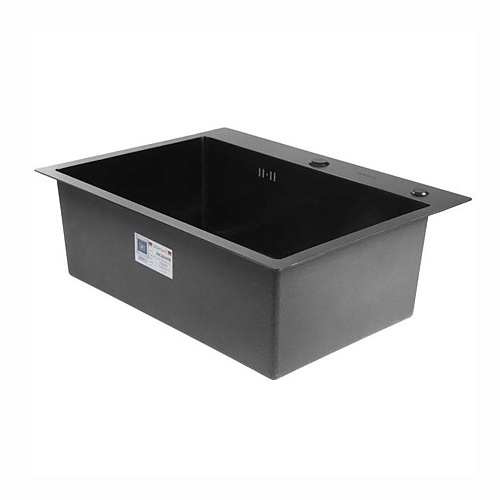 Мойка для кухни врезная GERHANS RK36045B графит из нержавеющей стали, 60*45 см с сифоном