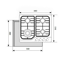 LEX GVS 640 IX Варочная панель газовая