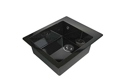 MAXSTONE Мойка глянцевая MS-25 (черный металлик) 415*490*200