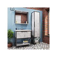 MIXLINE Зеркало Бруклин 80 Бетон с подсветкой