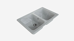 MAXSTONE Мойка глянцевая MS-12 (светло-серая) 780*495*210