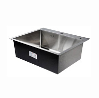 Мойка для кухни врезная GERHANS RK36045 хром из нержавеющей стали, 60*45 см с сифоном
