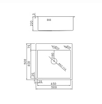 Мойка для кухни врезная GERHANS RK35050 хром из нержавеющей стали, 50*50 см с сифоном