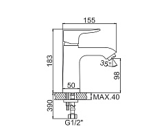 LEDEME Смеситель для раковины L1034 однорычажный, хром