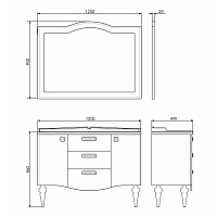 COMFORTY Зеркало Монако 120 Белый глянец