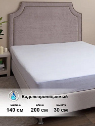 Наматрасник 140*200*25 см, махра ПУ Caress
