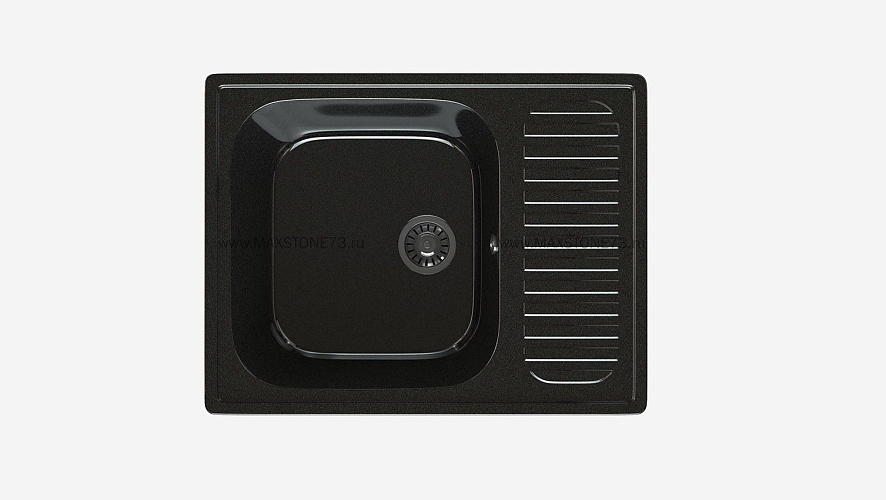 MAXSTONE Мойка глянцевая MS-6 (черный металлик) 640*490*215