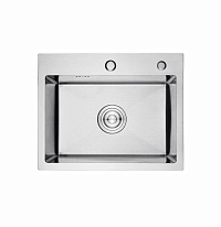 Мойка для кухни врезная GERHANS RK36045 хром из нержавеющей стали, 60*45 см с сифоном