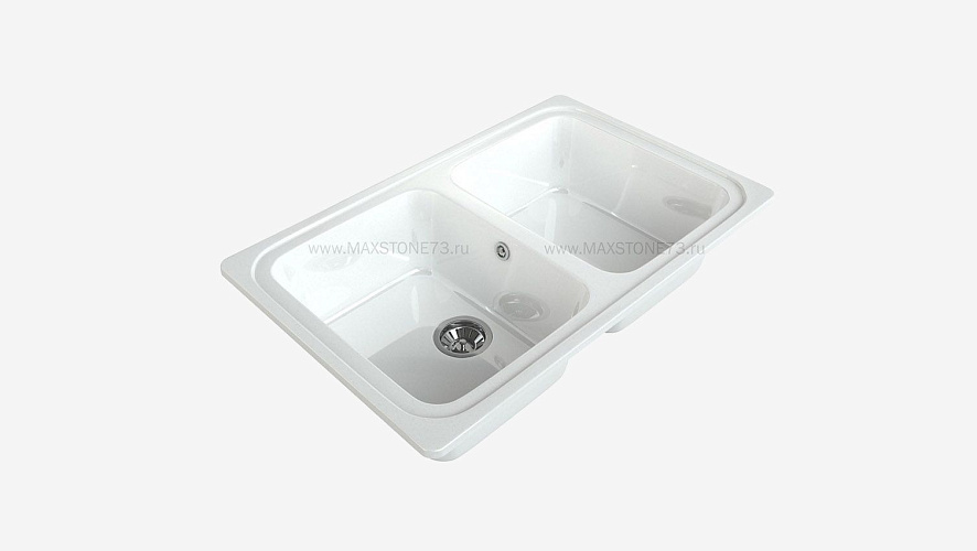MAXSTONE Мойка глянцевая MS-12 (белый снег) 780*495*210