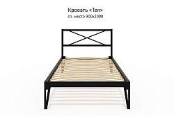 Кровать Тея КМД37, 900*2000 мм, черная