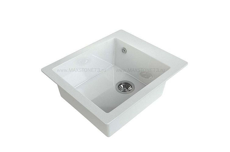 MAXSTONE Мойка глянцевая MS-25 (белый металлик) 415*490*200