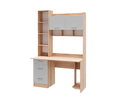 Стол компьютерный ПКС-5, дуб сонома/белый глянец